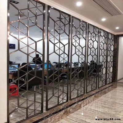 客廳屏風(fēng)隔斷 不銹鋼屏風(fēng) 玫瑰金不銹鋼屏風(fēng) 黑鈦金不銹鋼玄關(guān)隔斷
