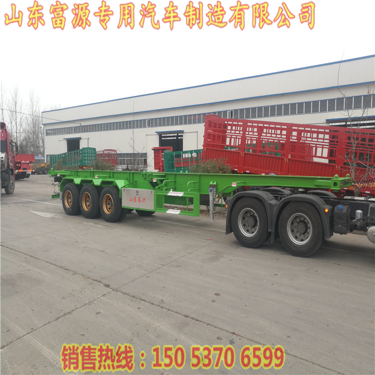 40尺柜集裝箱運輸車 福建省集裝箱掛車是掛車 集裝箱龍骨式貨車
