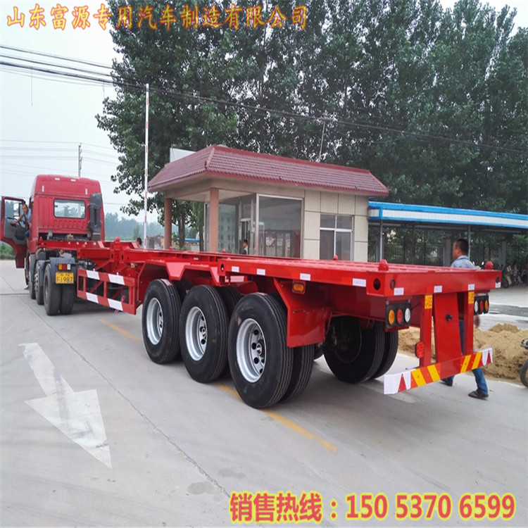 40尺柜集裝箱運輸車 福建省集裝箱掛車是掛車 集裝箱龍骨式貨車