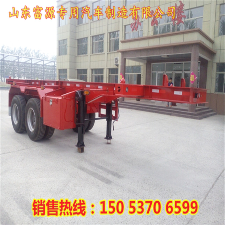 集裝箱掛車 集裝箱自卸半掛車規格要一臺 龍骨式集裝箱半掛拖車