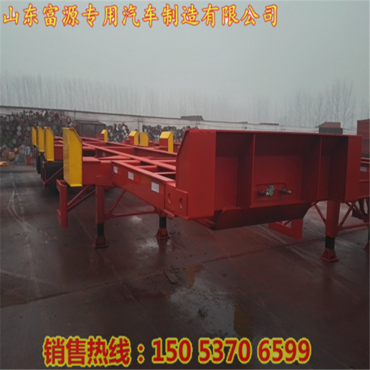 兩軸20英尺集裝箱平板半掛車(chē) 12.5米危險(xiǎn)品骨架半掛車(chē) 集裝箱半掛龍骨車(chē)架