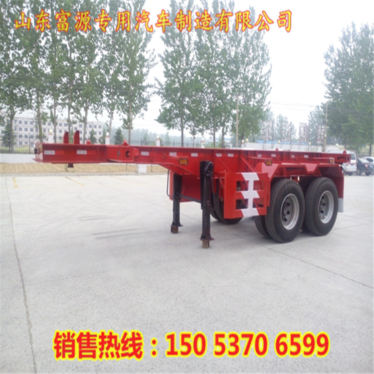集裝箱半掛龍骨運輸車 30英尺危險品骨架半掛車 集裝箱物流貨柜車